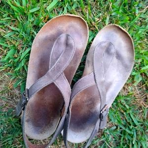 Haflinger cork heel leather sandals